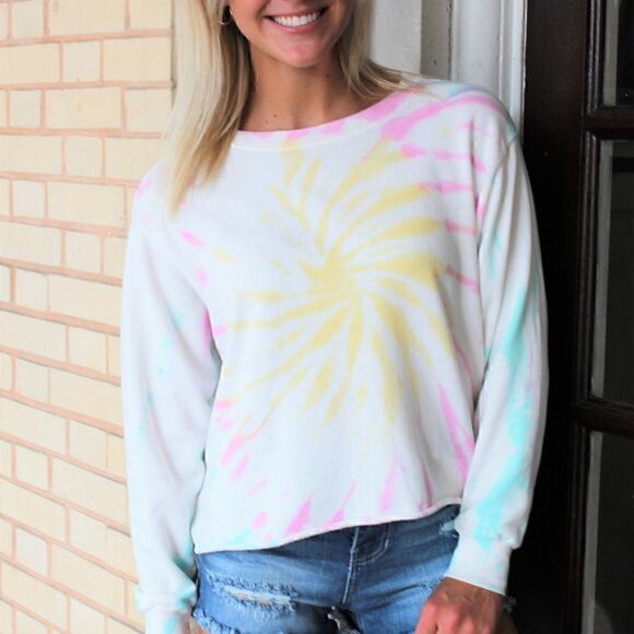 NWT Tie Dye Crop Sweatshirt - Picture 1 of 11